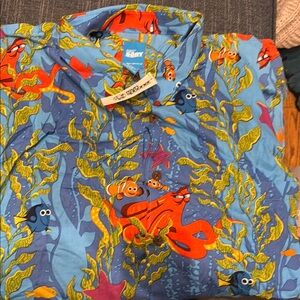 Disney Finding Nemo Blue Hawaiian Shirt Reyn Spooner 2xl